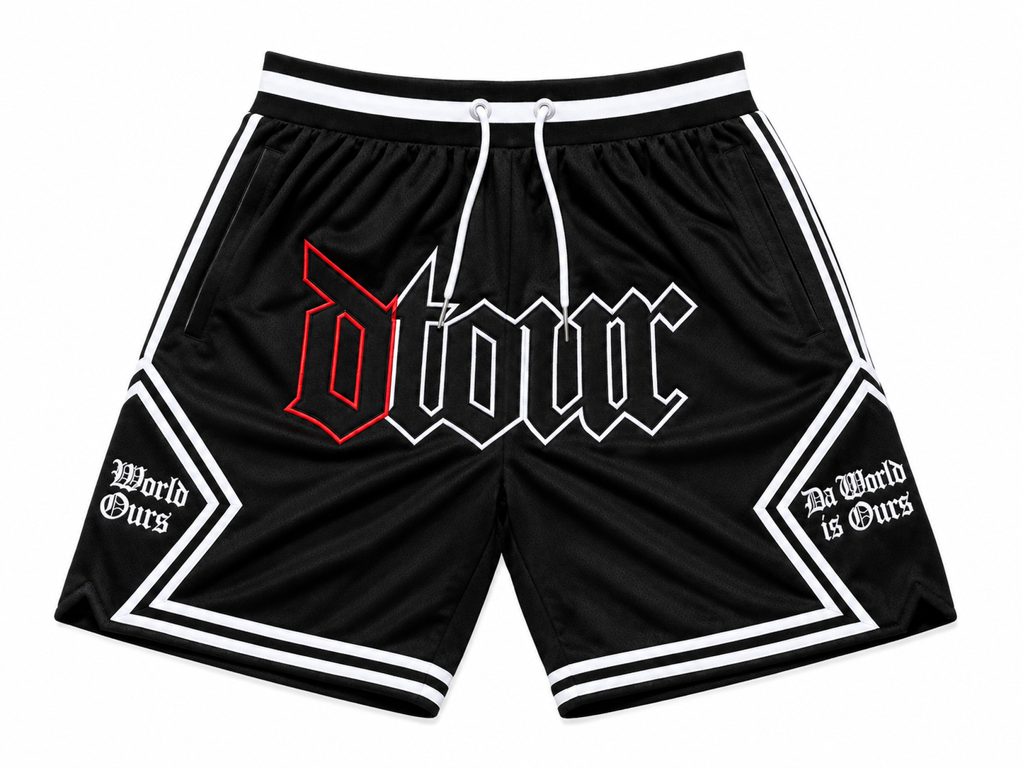 DTOUR “Da World Is Ours” Basketball Shorts – Black